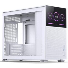 Jonsbo D31 MESH Screen biela / Micro-ATX / 1x USB-A 3.0 / 1x USB-C 3.2 / bez zdroja / displej / priehľadná bočnica (D31 MESH WHITE SC)