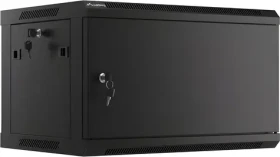 Lanberg WF01-6406-00B čierna / Nástenný rozvádzač 19" / 6U / 600×450 mm / kovové dvere / flat pack (WF01-6406-00B)