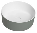 SAPHO - THIN umývadlo na dosku Ø38 cm, bielá mat/verde WN548-44