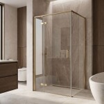 REA - Sprchovací kút Bruno 100x80 Brush Gold REA-K3601