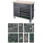Stahlwille 98830194 Pojazdný pracovný stôl vrátane 161 kusov. Prémiový rad náradia so 7 zásuvkami (š x v x h) 1150 x 1045 x 500 mm; 98830194
