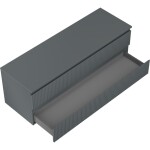 MEXEN/S - Rivel kúpeľňová skrinka pod umývadlo 140 cm s doskou, 2 zásuvky, reliéf, grafit mat 91A20-14047-2-BFFC66