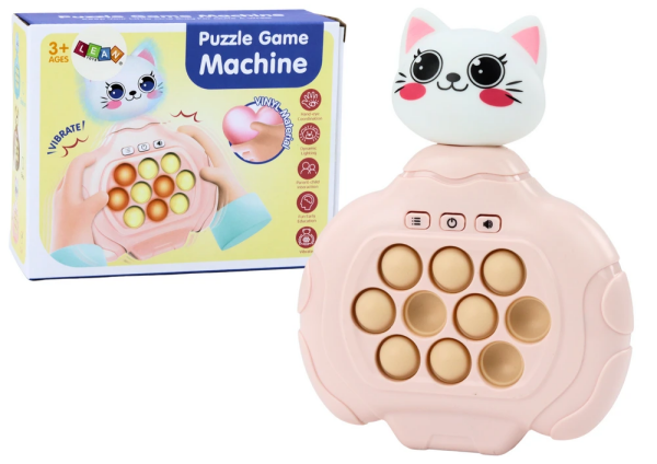 Mamido Hra Pop-It Mačička ružová konzola na zručnosť senzorický ovládač vibrácie