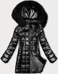 Čierna metalická dámska bunda s kapucňou J Style (16M9120-392) odstíny černé L (40)