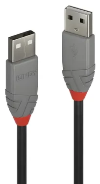 Lindy Anthra Line čierna / Kábel USB / USB-A - USB-A / 2 m / 480 Mbit/s (36693)