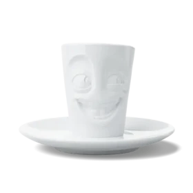 FIFTYEIGHT Espresso hrnček Witzig biely / 80 ml / Porcelán / Umývačka a mikrovlnka (T021601)