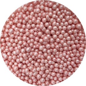 Cukrovo-ryžové perly, ružové perleťové, 5 mm, 80 g - I LOVE CAKES - I LOVE CAKES