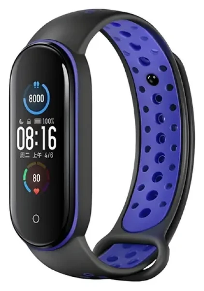 Beline Design čierno-modrý / Remienok pre XIAOMI Mi Band 5/6/7 / silikónový