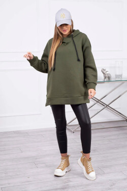 Dámska zateplená mikina 9380 Khaki green - K-Fashion UNI khaki-tm.Zelená