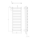 SAPHO - METRO DOS vykurovacie teleso 550x1430 čierná mat IR430TB