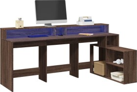 VidaXL Biurko z podświetleniem LED, Hnedý dub, 200x104x91 cm