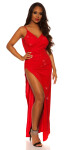 Sexy Red-Carpet Koucla Evening Dress wrap look redsilver L