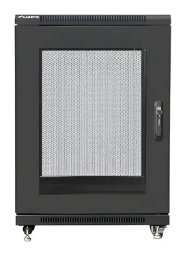 Lanberg FF01 15U 19" čierny / Stojanový rozvádzač / 600×800 mm / Flat pack / Perforované dvere / Voľne stojace (FF01-6815-23B)