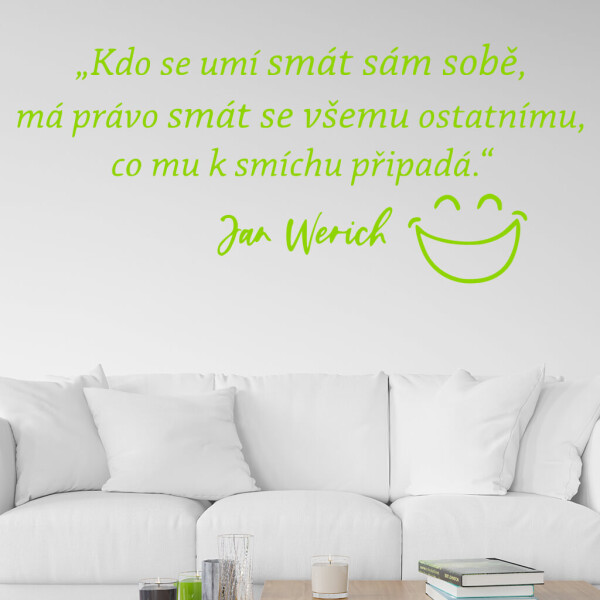 Veselá Stena Samolepka Slogan Jana Wericha Farba: zelená, Veľkosť: 100 x 42 cm