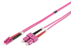 Digitus fialová / Optický patch kábel LC-SC / Multimode OM4 / Duplex / 1 m (DK-2532-01-4)