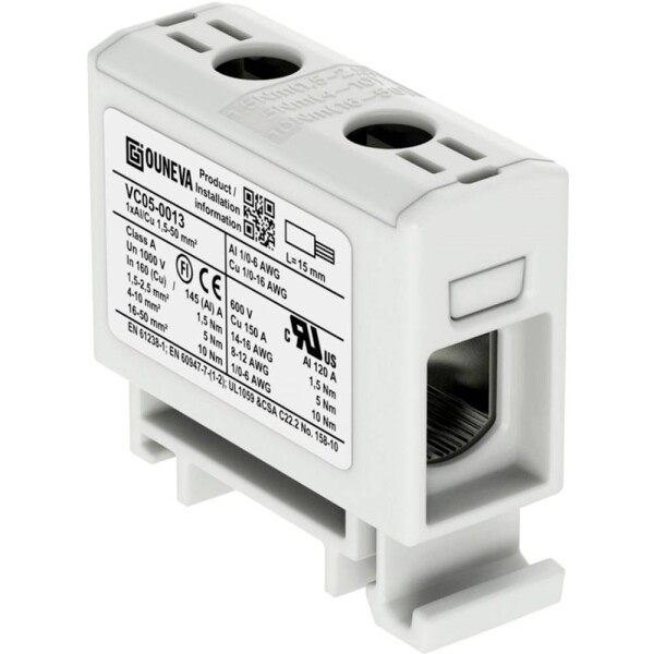 Ouneva Group VC05-0013 blok rozvádzača skrutkovací sivá 1 ks; VC05-0013