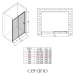 CERANO - Sprchové posuvné dvere Varone LINE Ľ/P - 6 mm - chróm, mliečne sklo - 120x195 CER-662023