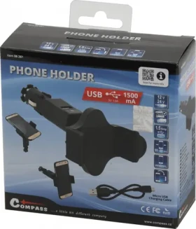 Compass SOCKET / Držiak do auta / do zásuvky / 1x USB