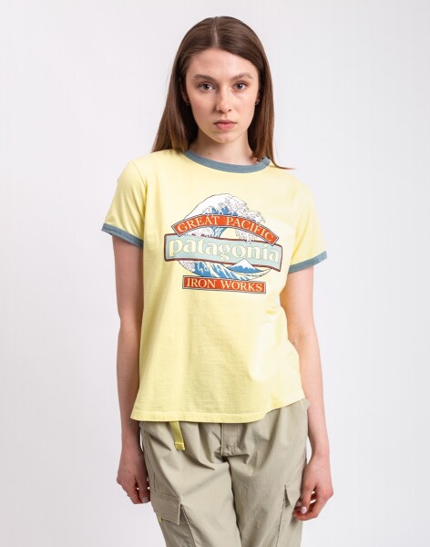 Patagonia W's Great Waves Ringer Tee Lemon Zest XS