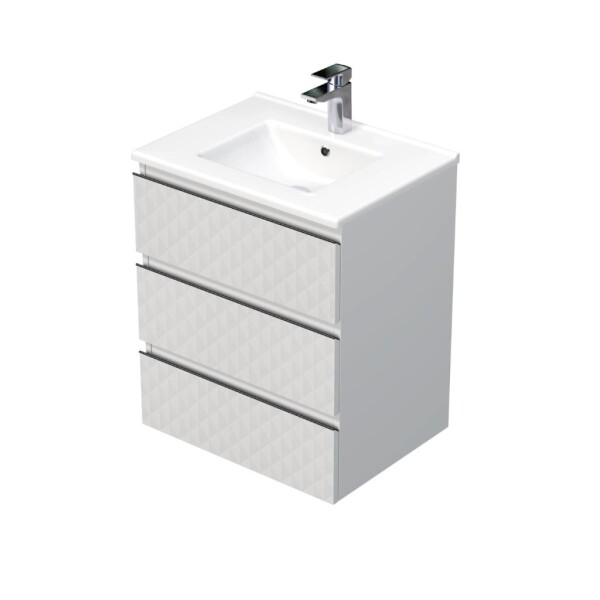 Kúpeľňová skrinka s umývadlom SAT Cube Way 60x71x46 cm biela mat CUBE3D603ZBMOD CUBE3D603ZBMOD