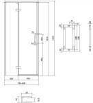 CERSANIT - Sprchové dvere LARGA ČIERNE 80X195, ľavé, číre sklo S932-127