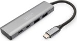 Digitus USB-C-Hub 4-Port 2.1->2xA3.12xC2.1 int.Kabel silber