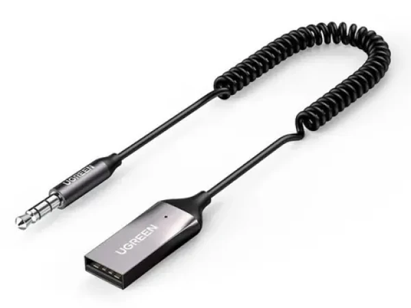 Ugreen CM309 Audio prijímač USB audio adaptér AUX jack čierna / Bluetooth 5.0 / USB / dosah 10 m (149085)