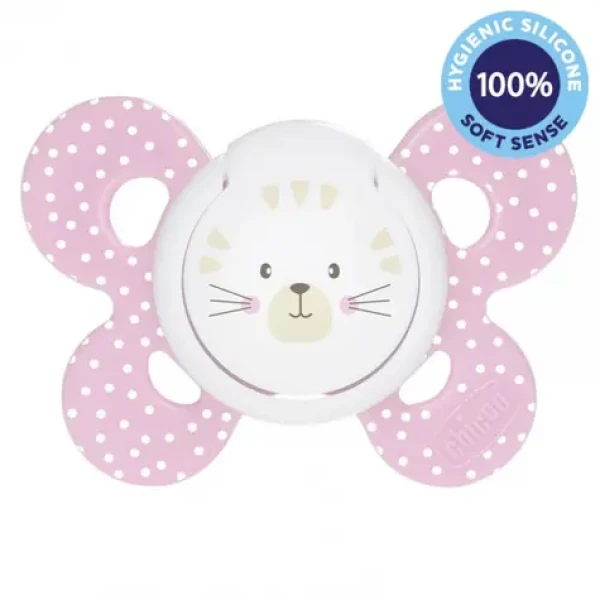Chicco Physio Comfort Cumlík 6-12 mesiacov 1 ks ružová / Ergonomický tvar / silikónový (8058664059041)