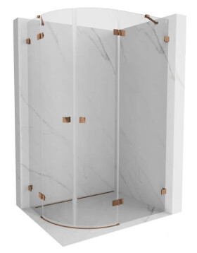 MEXEN/S - Lunar L sprchový kút štvrťkruh krídlový pravá 100 x 90, transparent, ružové zlato 833L-100P-090L-60-00