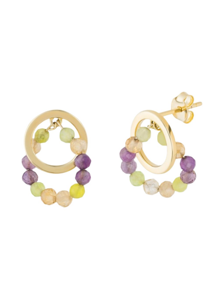 Preciosa Pozlátené strieborné náušnice s prírodnými kameňmi Coralia Royal Lagoon 5455Y70