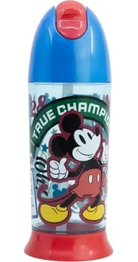 STOR Fľaša na pitie Mickey Mouse 280 ml / Fľaša na pitie / Slamka / Bez BPA (81135)