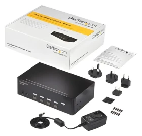 StarTech 4- Port Dual HDMI KVM / KVM prepínač / 4K 30Hz / USB 3.0 húb / audio (SV431DHD4KU)