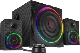 Speed Link GRAVITY CARBON RGB čierna / Reproduktorový systém / 2.1 / RGB podsvietenie / Bluetooth / AUX (SL-830100-BK)