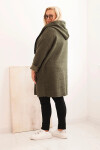 Dámska strihová bunda Plus Size s kapucňou a vreckami khaki UNI
