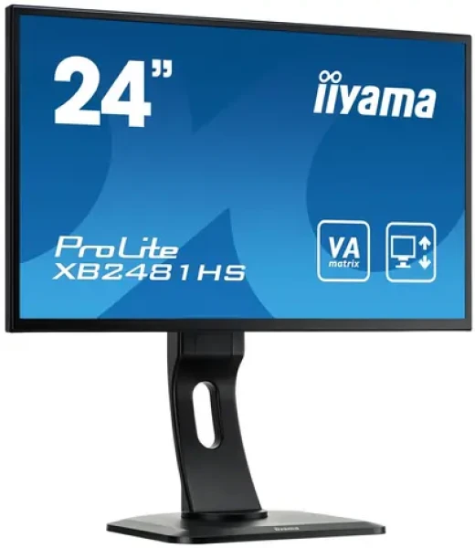 24" IIYAMA XB2481HS-B1 / VA / 6ms / 250cd-m2 / 3000:1 / VGA / DVI / HDMI / repro / pivot / výšk.nast. / čierna (XB2481HS-B1)