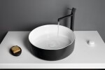 SAPHO - FIASTRA keramické umývadlo na dosku, priemer 40cm, čierna mat FT801B