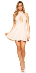 Sexy KouCla neckholder minidress flared skirt white S