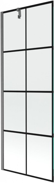 MEXEN/S - Next vaňová zástena FIX 70 x 150, čierna vzor, grafit kartáčovaná 895-070-000-00-77-66