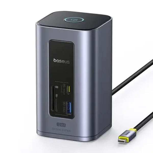 Baseus Air Spacemate 12v1 / Dokovacia stanica / USB-C / 2x HDMI 4K 60Hz / 2x USB-C 10Gb/s / 2x USB-A / RJ-45 / SD (B00568103813-00)