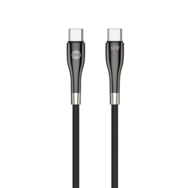 Forever Sleek Kábel USB-C (M) - USB-C (M) (60W) 1m čierna (5900495082718)