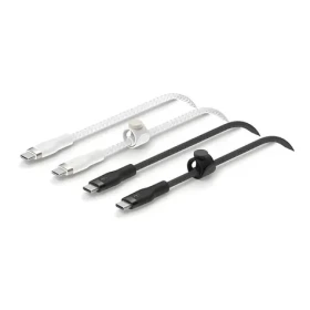 Belkin CAB011bt1MBW2PK čierna/biela / Dátový kábel USB-C - USB-C / 1m / silikónový / 2ks (CAB011BT1MBW2PK)