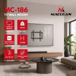 Maclean MC-186 čierna / Nástenný držiak pre TV / 13-43" / VESA 200x200 / nosnosť 45 kg / naklápanie (MC-186)