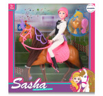 Mamido Mamido Bábika jazdkyňa na koni s doplnkami Sasha 30 cm