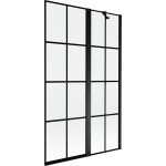 MEXEN - MIST vaňová zástena 110x150 cm 6mm f+s, čierna, dekor, pravá 8A9-110-011-70-77-P