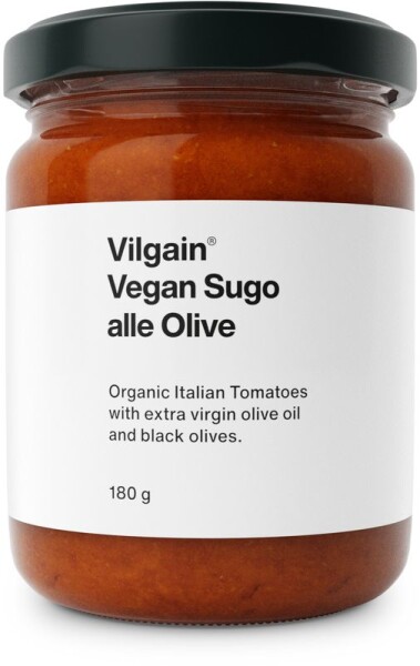 Vilgain Paradajkové sugo BIO – s čiernymi olivami 180 g