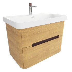 Kúpeľňová skrinka s umývadlom SAT Fusion 77,5x53x45 cm dub medový mat SATFUSION280DMMWBA SATFUSION280DMMWBA