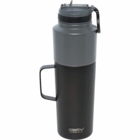 Asobu Twin Pack Bottle with Mug black 0.9 L + 0.6 L / termofľaša + hrnček / nerezová oceľ (TWP33 BLACK)