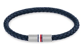 Tommy Hilfiger Tmavo modrý kožený náramok pre mužov Infinity 2790460