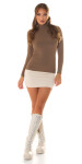 Sexy Musthave Basic Knit Pullover with Turtleneck brown Einheitsgroesse