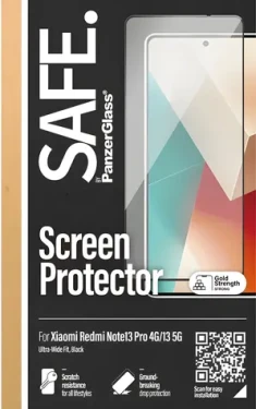 PanzerGlass SAFE UWF pre XIAOMI Redmi Note 13 4G čierna / Tvrdené sklo / Plne nalepovacia / hrúbka 0,66 mm
